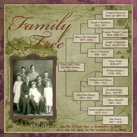 Family Tree ~ Lovely design and easy to read. Ancestry Scrapbooking Layouts, Family Tree Scrapbook, History Scrapbook, Ancestry Scrapbooking, Family Tree Book, Family History Ideas, Heritage Scrapbook Pages, Scrapbook Family, Scrapbook Gallery