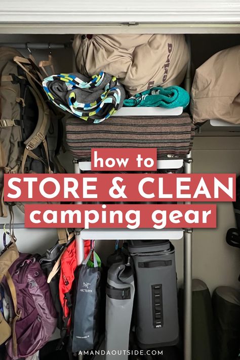 Camping Gear Storage Small Spaces, How To Store Camping Gear At Home, Organizing Camping Gear, Organize Camping Gear, Storing Camping Gear At Home, Storing Camping Gear, Backpacking Gear Storage, Store Camping Gear, Outdoor Gear Organization