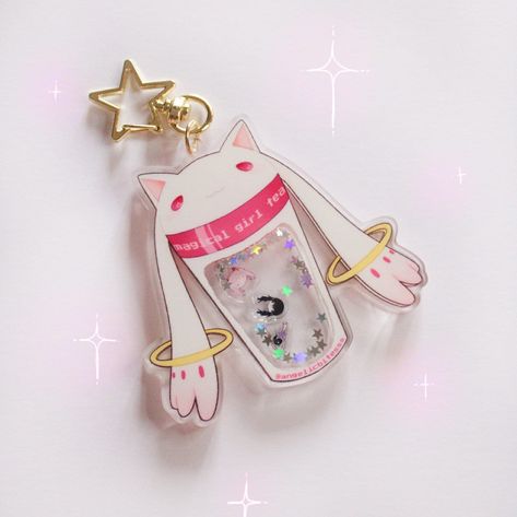 o*♡Kyubey from "Puella Magi Madoka Magica" Shaker Acrylic Keychain designed by angelicbitesss♡*o ♡Info♡ 76mm x 71mm Double-side acrylic print *The keychain has a protective film on the front and the back* ♡Shipping info♡ The shipping has a tracking code and will be delivered in 2-3 weeks depending on the place where It will be delivered. Madoka Magica Keychain, Color Palette Yellow, Puella Magi, Keychain Design, Puella Magi Madoka Magica, Acrylic Keychain, Madoka Magica, Double Face, Steven Universe