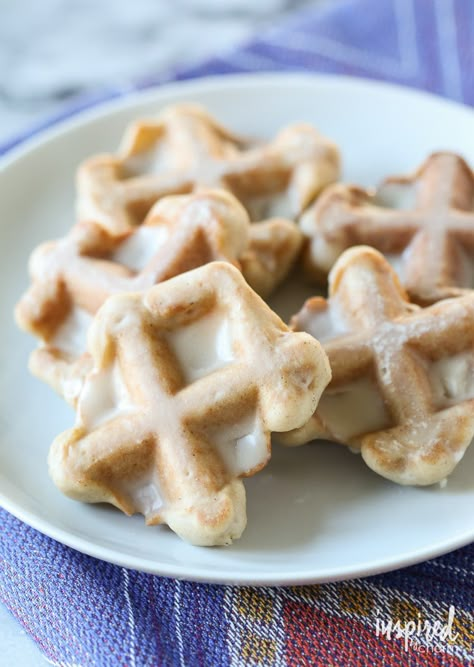 How to Make Waffle Cookies with maple glaze. #waffle #cookie #recipe #maple #wafflecookie #baking Cinnamon Waffles, Fall Cookie Recipes, Waffle Iron Recipes, How To Make Waffles, Waffle Maker Recipes, Inspired By Charm, Homemade Waffles, Waffle Cookies, Iron Recipes