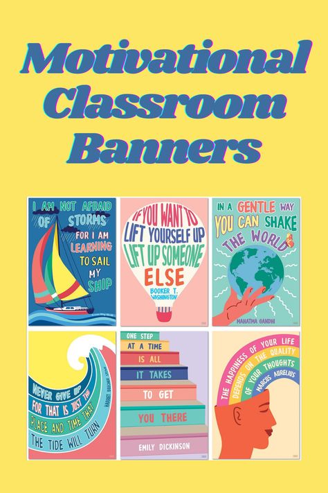 Classroom Posters Middle School, Classroom Posters High School, High School Classroom Decorations, School Poster Ideas, College Classroom, Classroom Decor High School, Classroom Banner, Growth Mindset Posters, Inspirational Decor