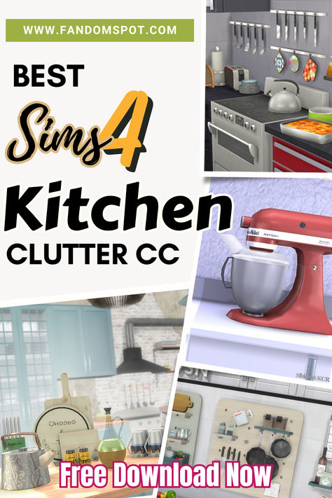 From pots & pans to cookware to silverware, this huge CC list offers plenty of clutter for your TS4 kitchen. Build out your Sim's cooking area with all the gorgeous CC in this list😍 Sims 4 Kitchen Cc Clutter, Sims 4 Kitchen Clutter, Ts4 Kitchen, Pile Of Clothes, Around The Sims 4, Pasta Box, 70s Kitchen, Sims 4 Kitchen, Vintage Crockery