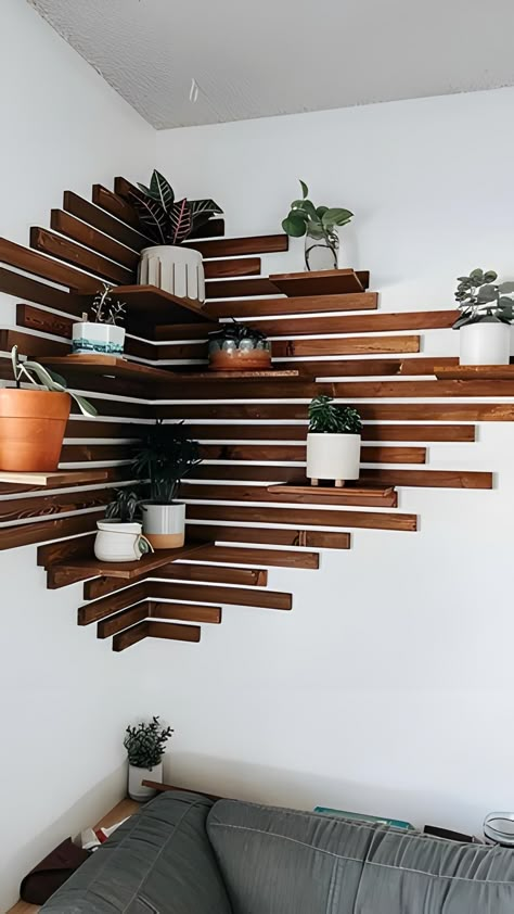 Plant Accent Wall Living Rooms, Wooden Accent Wall Dining Room, Outdoorsy Living Room, Wall Features Ideas Living Room, Living Room Wall Designs Modern, Cabinet Accent Wall, Plant Wall Living Room, Accent Wall With Shelves, Accent Wall With Tv