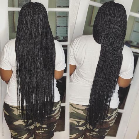 Wenah Malenda on Instagram: “BUTT LENGTH SMALL BRAIDS‼️ These are a step above waist length braids. Let’s see who can go longer🧐 text me at (757) 632-9229 to book your…” But Length Braids, Waist Length Box Braids, Small Senegalese Twist, Waist Length Braids, Long Crochet Braids, Small Box Braids Hairstyles, Braids Length, Bbq Outfits, Small Box Braids