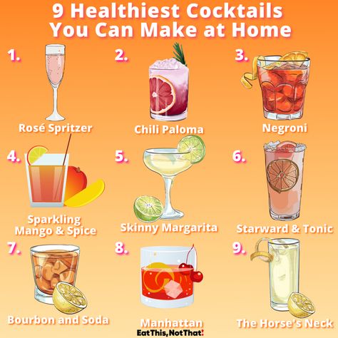 Comment which cocktail you'll be sipping on this summer, and find out how to make each at the link in bio. 🥃🍹🍸🍾 (We're definitely #1 because rosé is a #mood. 🍷) #summer #cocktails #roseallday #paloma #skinnymarg #healthycocktails Spiked Seltzer, Three Ingredient Recipes, Keto Cocktails, Healthy Cocktails, Eat This Not That, Detox Drinks Recipes, Cocktail Drinks Recipes, Healthy Drinks Recipes, Drink Ideas