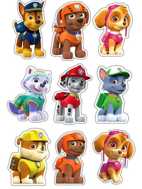 Paw Patrol Cake Topper Free Printable, Paw Patrol Topper, Paw Patrol Printables Free, Princess Sofia Birthday Party Ideas, Paw Patrol Png, Paw Patrol Skye Birthday, Paw Patrol Stickers, Imprimibles Paw Patrol, Paw Patrol Birthday Theme