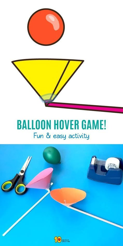 Balloon Hover Game - Science for Kids Science Games For Kids, Science Games, Steam Activities, Science Activities For Kids, Preschool Science, Science Experiments Kids, Science Fair, Yoga For Kids, Stem Activities