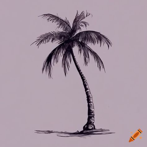 Palm Tree Tattoo Design, Beach Sketches, Palm Tree Drawing, Tree Tattoo Designs, Strength Tattoo, Palm Tree Tattoo, Drawing Tattoo, Tattoo Design Book, Tree Drawing