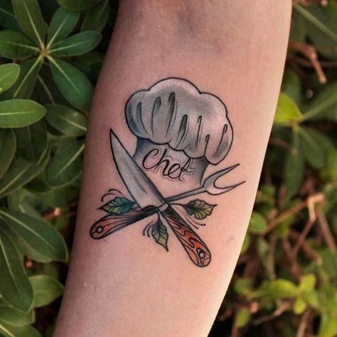 16 Cook Tattoos To Be The Chef In Your Kitchen • Tattoodo Cook Tattoo, Baking Tattoo, Cooking Tattoo, Culinary Tattoos, Daniel Tattoo, Australia Tattoo, Chef Tattoo, Culinary Chef, Nice Tattoos