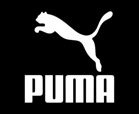 Puma Logo White Symbol With Name Clothes Design Icon Abstract football Vector Illustration With Black Background Puma Brand Logo, Puma Logo Png, Puma Logo Design, Puma Wallpaper, Brand Wallpaper, Football Vector, White Symbol, Logo Car, Puma Sport