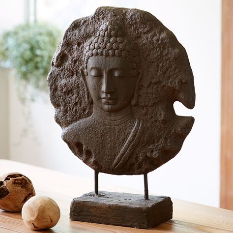 Work Nook, Housewarming Ideas, Ceramic Buddha, Outdoor Meditation, Home Yoga Room, Thai Buddha Statue, Resting Face, Standing Buddha, Living Room Mantel