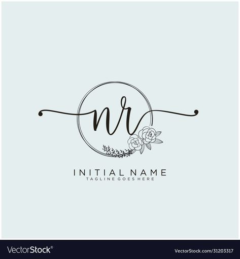 Nr Logo Design Letters, Nr Logo, Handwriting Logo, Wedding Logo, Branding Ideas, Wedding Logos, Business Company, Letter Logo Design, Luxury Logo