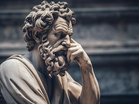 Lessons on How to Think Clearly (Stoicism by Marcus Aurelius) - NewsBreak Stoicism Statue, Thinking Sculpture, Marcus Aurelius Portrait, Marcus Aurelius Painting, Marcus Aurelius Statue, Marcus Aurelius Sculpture, School Reference, Ancient Greek Philosophers, Greek Philosophers