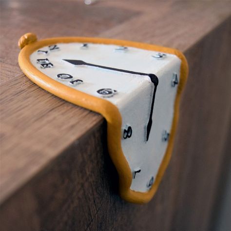 Salvador Dali Clock Clay, Dali Clock Clay, Salvador Dali Clock, Cool Clay Ideas, Clay Clock, Dali Clock, Ceramic Clock, The Persistence Of Memory, Candles Art