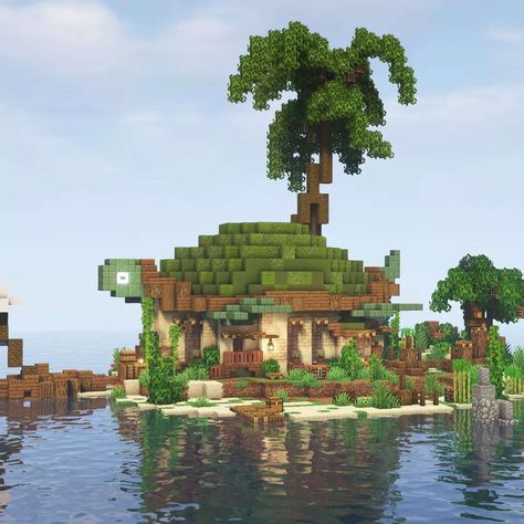 Minecraft Turtle, Minecraft Medieval Village, Island Turtle, Turtle Enclosure, Turtle House, Turtle Sanctuary, Aesthetic Minecraft, Lonely Island, Minecraft Structures