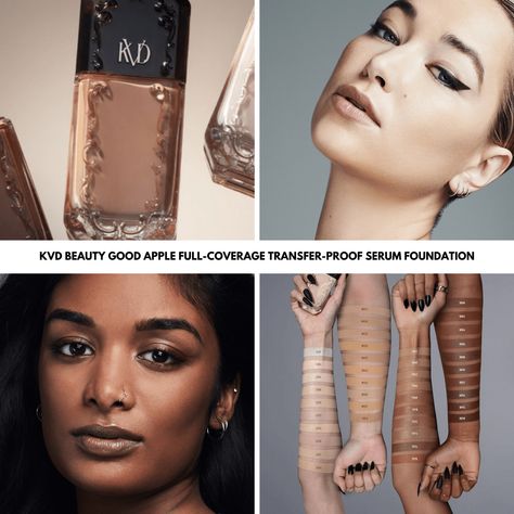 KVD Beauty just released their new Good Apple Full-Coverage Transfer-Proof Serum Foundation. The foundation is available now and priced at $42 each. The post KVD Beauty Good Apple Full-Coverage Transfer-Proof Serum Foundation appeared first on BeautyVelle | Makeup News. Kvd Good Apple Serum Foundation, Kvd Beauty Good Apple Foundation, Kvd Good Apple Foundation, Setting Powders, Kvd Beauty, Foundation Swatches, Serum Foundation, Makeup News, Latest Makeup