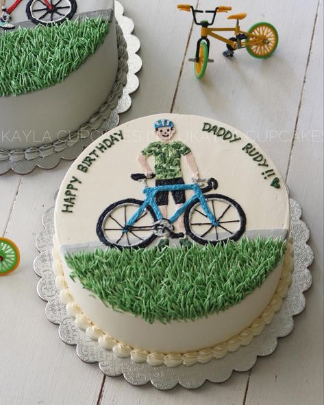 Cycle Cake Design, Cycle Theme Cake, Cycling Cake For Men, Bicycle Cakes For Men, Korean Cake Birthday Boys, Bicycle Theme Cake, Cyclist Birthday Cake, Bike Cake Design, Bike Theme Cake