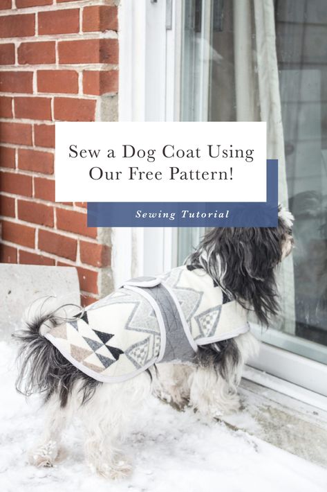 Keep your Pup Warm with our Free Dog Coat Pattern! Dog Jacket Pattern Free, Dog Jacket Patterns, Large Dog Coats, Closet Core Patterns, Dog Coat Pattern, Fleece Dog Coat, Dog Clothes Diy, Coat Pattern Sewing, Dog Clothes Patterns