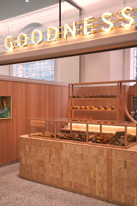 Wonder. - Goodness Bread Bakery Counter Ideas, Bread Shop Interior, Chaffee Wonder Bread, Cake Display Counter Cafe, Charcuterie Shop, Bread Display Bakery, Bakery Interior Design, Bread Restaurant, Bakery Counter