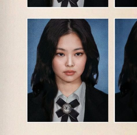 Jennie School, Yearbook Photoshoot, Yearbook Template, Fotografi Digital, Yearbook Photos, Id Photo, School Yearbook, Wattpad Covers, School Photos