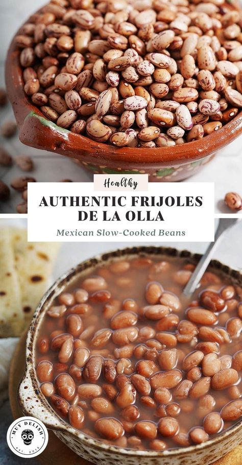 Authentic Mexican Beans, Mexican Whole Beans Recipe, Mexican Frijoles, Homemade Beans On Stove, Cook Beans On Stove, Instant Pot Frijoles, Beans Slow Cooker, Traditional Mexican Beans, Beans In The Crock Pot