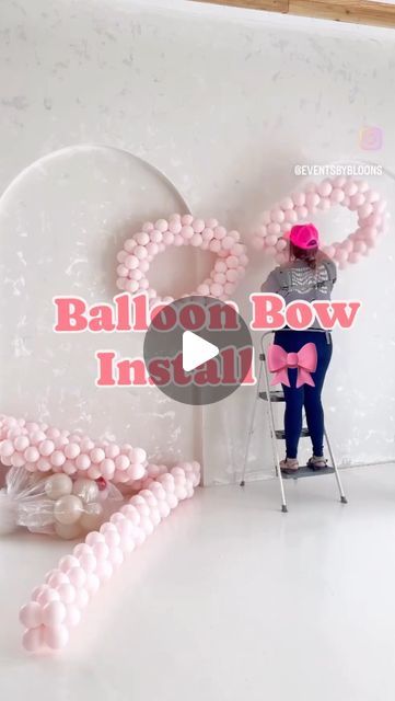 Bow Balloon Backdrop, Balloon Bow Garland, Pink Bow Balloon Arch, Bow Balloon Garland, Bow Balloon Arch, Wedding Balloon Decor, Balloon Bow, Bridal Bow, Bow Inspiration