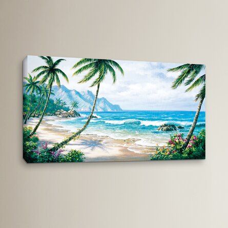 Paradise Painting, Beachy Art, Trees Painting, Scene Painting, Palm Trees Painting, Landscape Quilt, Beach Side, Easy Canvas Painting, Landscape Art Painting