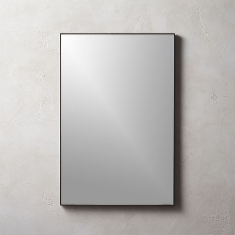 Modern Bath Mirrors | CB2 Bedroom Cb2, Black Rectangle Mirror, Black Flush Mount Light, Mirror Cleaner, Rectangular Wall Mirror, Black Wall Mirror, Handmade Mirrors, Gold Mirror Wall, Bath Mirror