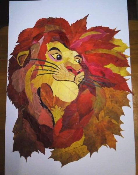 Dry Leaf Art, Drawings For Kids, Lion Craft, Leaf Projects, Leaf Animals, Fall Arts And Crafts, Preschool Art Activities, Leaf Crafts, Autumn Crafts