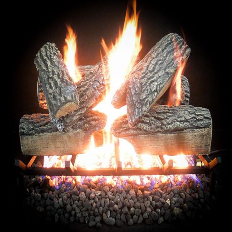 Tretco Compete Spit Oak Gas Log Kit Fireplace Display, Gas Insert, Log Home Plans, Gas Log Sets, Fireplace Logs, Gas Logs, Gas Fireplace, Log Homes, Propane