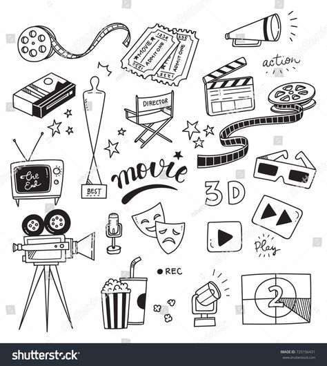 Set of movie doodle isolated on white background #Ad , #AD, #doodle#movie#Set#background Bullet Journal Netflix, Set Background, Emoji Drawings, Film Tape, Calligraphy Drawing, Creative Infographic, Doodle Icon, Film Photos, Movie Set