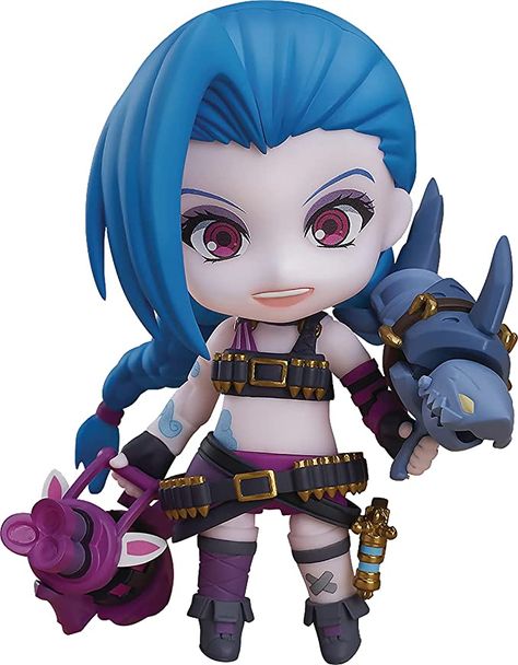 Amazon.com: Good Smile League of Legends: Jinx Nendoroid Action Figure : Toys & Games League Of Legends Video, League Legends, Face Plates, Rocket Launcher, 3d Figures, League Of Legends Characters, Riot Games, Anime Figurines, Popular Games