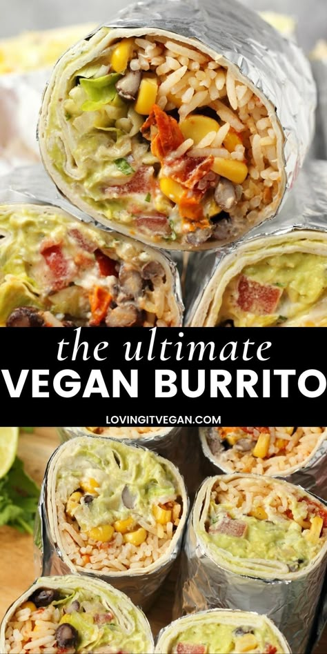 Plant Based Burritos, Veggie Burrito Recipe, Vegan Friendly Meals, Meatless Burritos, Burrito Recipe Vegetarian, Vegan Bean Burrito, Lentil Burrito, Vegetarian Burrito Recipe, Vegan Burrito Recipe