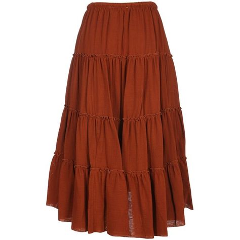 Flared Ruffled Skirt ($290) ❤ liked on Polyvore featuring skirts, brown, calf length skirts, flare skirt, brown midi skirt, midi skirts and midi flare skirt Spring Brown Tiered Skirt, Casual Orange Tiered Skirt, Flowy Tiered Orange Skirt, Orange Ruffled Tiered Skirt, Brown Tiered Ruffle Skirt, Skirt Frill, Brown Midi Skirt, Skirts Brown, Fitted Skirts