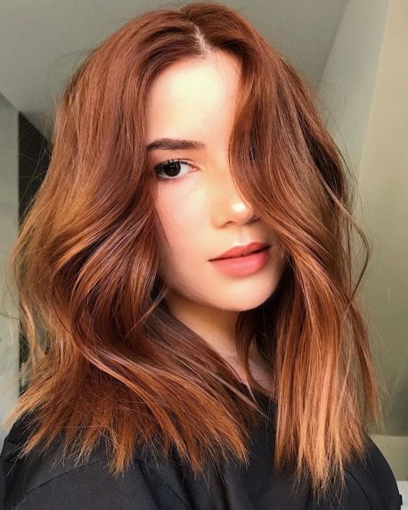 Wavy Razored Lob For Thick Hair New Hair Ideas, Ginger Hair Color, Long Bob Haircuts, Hair Color Auburn, Copper Hair Color, Long Red Hair, Lob Haircut, Long Bob Hairstyles, Auburn Hair