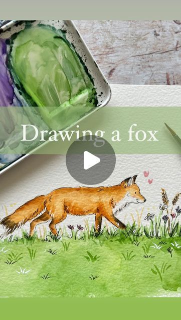 Danielle Hooi on Instagram: "Now that the evenings are lighter I have enjoyed seeing the family of foxes in a nearby field 🥰 🦊 
‘Felicity’ the fox is now looking for her forever home - an original piece of art and one of a kind . Available via my website. 
•
•
•
#foxart 
#foxartwork 
#foxdrawing 
#watercolourillustration
#springillustration 
#wildlifeart 
#inspiredbynature 
#wipart 
#wipartwork 
#paintingvideo 
#drawingvideo 
#meetthemakerweek 
#watchmedraw 
#drawingtutorial 
#countryliving 
#countrylifemagazine 
#countrylivingmagazine 
#countrydecor" Fox Watercolor, Fox Art Watercolor, Watercolor Fox Tutorial, Watercolour Fox Easy, Christmas Watercolor Fox, Watercolour Fox Painting, Arctic Fox Watercolor, Country Life Magazine, Fox Artwork