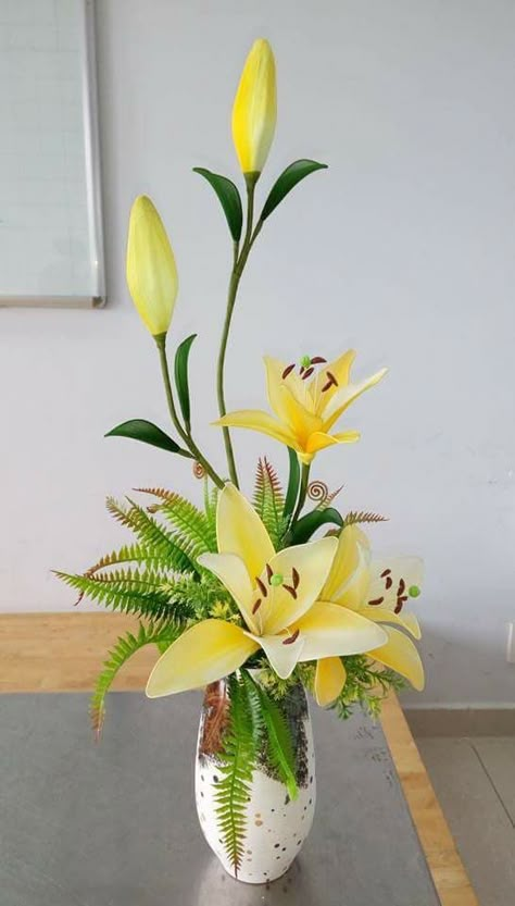 Easter Lilies Arrangement, Yellow Lily Bouquet, Yellow Flowers Arrangements, Lilly Arrangements, Lily Floral Arrangements, Flower Arrangements Yellow, Lilly Flower Arrangements, Lily Flower Arrangements, Yellow Lily Flower