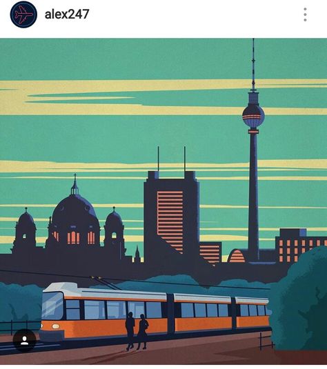 Arte Jazz, Berlin Travel, Berlin City, Art Deco Poster, Poster City, Retro Travel Poster, City Poster, City Illustration, Travel Illustration