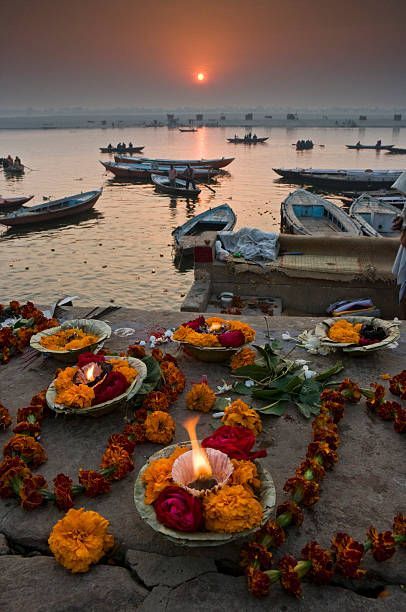 Varanasi, the ancient city on the banks of the sacred Ganges River, is a vibrant tapestry of spirituality, culture, and history. With a history spanning thousands of years.At dawn, devotees and pilgrims gather at the ghats, the stone steps leading to the river, to witness the daily ritual of worship. The air is filled with the fragrance of incense, the sound of chanting, and the gentle lapping of the holy waters. The city's rich cultural heritage is showcased in its ancient templesdedicated to L Indian Temple Aesthetic, Temple Aesthetic, Ganges River, Kumbh Mela, Temple Photography, Stone Steps, Tour Around The World, Hindu Culture, Indian Temple