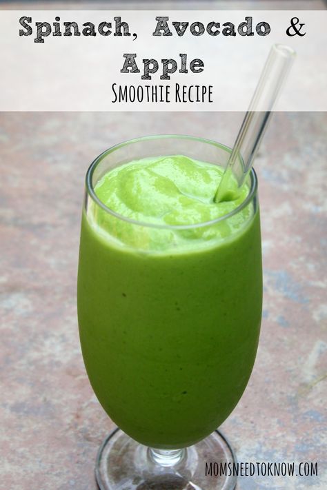 Ninja Smoothies, Apple Smoothie Recipes, Spinach Avocado, Apple Smoothie, Food For Health, How To Eat Healthy, Avocado Smoothie, Nutrition And Health, Nutrition Food