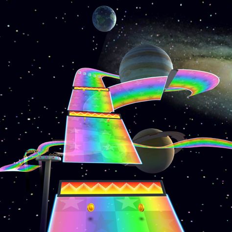 Rainbow Road Mario Kart Aesthetic, Rainbow Road Wallpaper, Mario Rainbow Road, Mario Kart Aesthetic, Mario Kart Rainbow Road, Mario Aesthetic, Rainbow Road Mario Kart, Mario Wallpaper, Sfw Agere