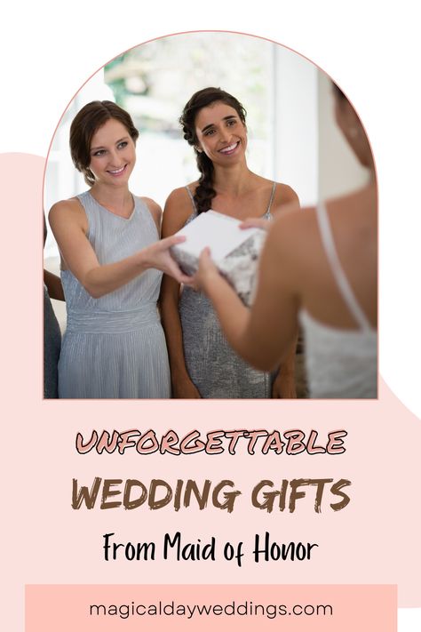 Being the maid of honor can put a lot of pressure on your shoulders, especially when it comes to choosing a perfect gift. How do you pick a perfect and unforgettable gift for the bride? How do you pick one that will really resonate emotionally and one that will stand as a testament to your friendship? If you want answers to these questions, then you have definitely come to the right place. Here we are going to take an in-depth look at some of the best wedding gifts you can get for the bride. Gift To Bride From Maid Of Honor, Bride Gifts From Maid Of Honor, Gifts For The Bride From Maid Of Honor, Best Wedding Hashtags, Best Gift For Bride, Made Of Honor, Gift For The Bride, The Maid, Wedding Hashtag