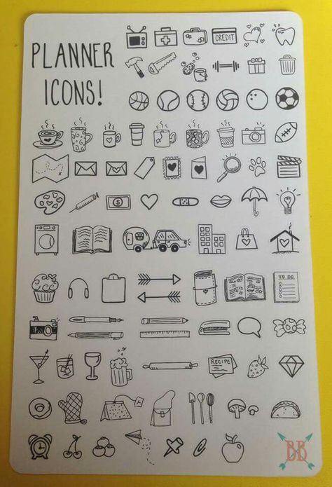 Image result for bullet journal icons Easy Planner Doodles, Bujo Icons, Bullet Journal Icons, خريطة ذهنية, Planner Doodles, Bujo Doodles, Planner Icons, Visual Thinking, Sketch Notes