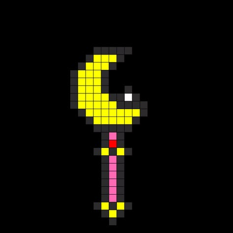 Sailor Moon Crecent Wand bead pattern Sailor Moon Bead Patterns, Pastel Perler Bead Patterns, Stuffed Animal Patterns Sewing, Sailor Moon Pixel Art, Anime Perler Bead Patterns, Sailor Moon Perler Beads, Rave Perler Pattern, Pixel Moon, Moon Pixel Art