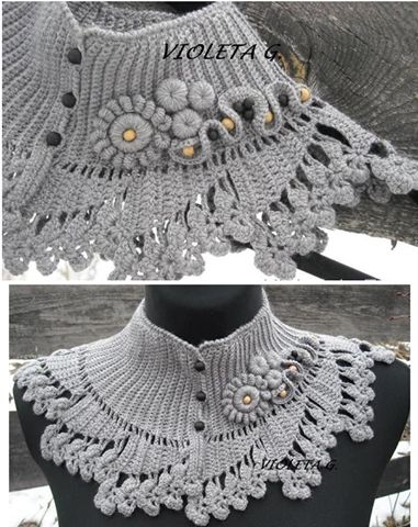 col au crochet : je vous propose ce beau col réalisé au crochet, avec toutes les explications et diagrammes pour le réaliser Col Crochet, Chunky Crochet Scarf, Crochet Flower Scarf, Crochet Collar Pattern, 100 Crochet Stitches, Crochet Neck Warmer, Poncho Crochet, Crochet Cap, Crochet Quilt