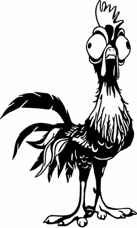 Hei Hei Moana, Animal Stencils, Chicken Svg, Wolf Silhouette, Cartoon Chicken, Disney Font, Images Disney, Silhouette Images, Free Stencils