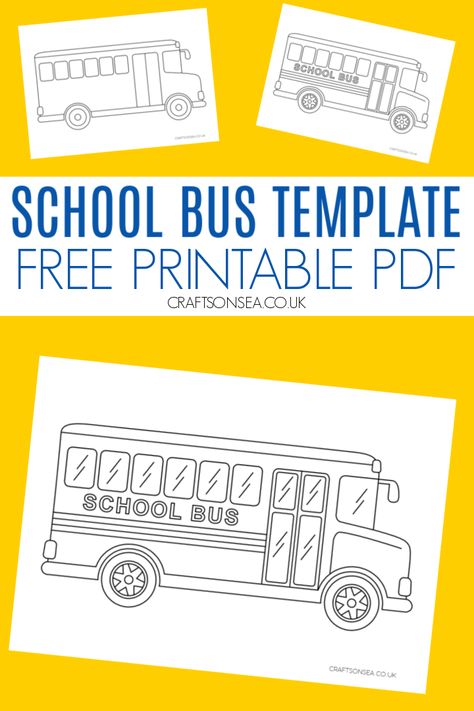 School Bus Craft Template: FREE Printable PDF School Bus Free Printable, Bus Template Free Printable, School Bus Template, Bus Template, Bus Craft, School Bus Crafts, Plane Crafts, Bus Crafts, Bus Driver Appreciation