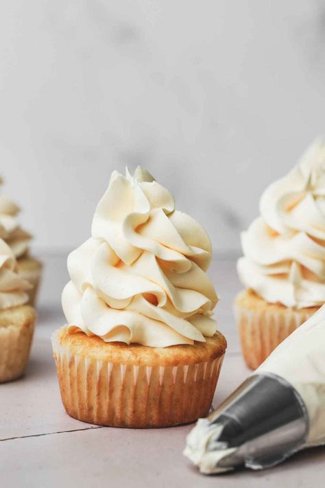 Elevate your baking game with our homemade French Meringue Buttercream recipe! This creamy and stable frosting, with its silky-smooth texture, is the perfect companion for cakes and cupcakes. Try it now for a deliciously professional touch to your desserts! French Buttercream Frosting, French Meringue Buttercream Recipe, Vegan Swiss Meringue Buttercream, No Cook Swiss Meringue Buttercream, Italian Mirangue Buttercream, Flavored Swiss Meringue Buttercream, French Meringue, French Buttercream, Vegetarian Sweets