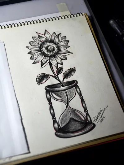 Explore the 50 Best sunflower Tattoo Ideas (2020) • Tattoodo Sunflower Tattoo Men, Sunflower Tattoo Ideas, Memento Mori Tattoo, Hourglass Tattoo, Sunflower Tattoos, Tattoo Sketch, Next Tattoo, Sunflower Tattoo, Tattoo Sleeve Designs