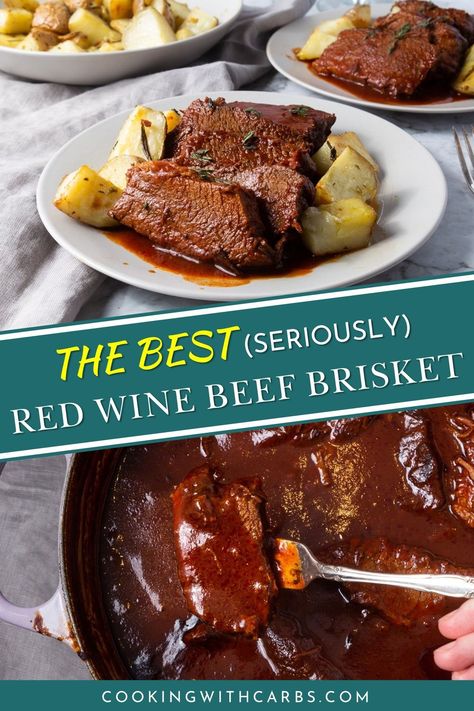 Braising Liquid, Red Wine Braised Beef, Wine Braised Beef, Braised Beef Brisket, Slow Cooked Beef Brisket, Red Wine Beef, Quick Dinner Recipes Healthy, Red Wine Recipe, Braised Brisket